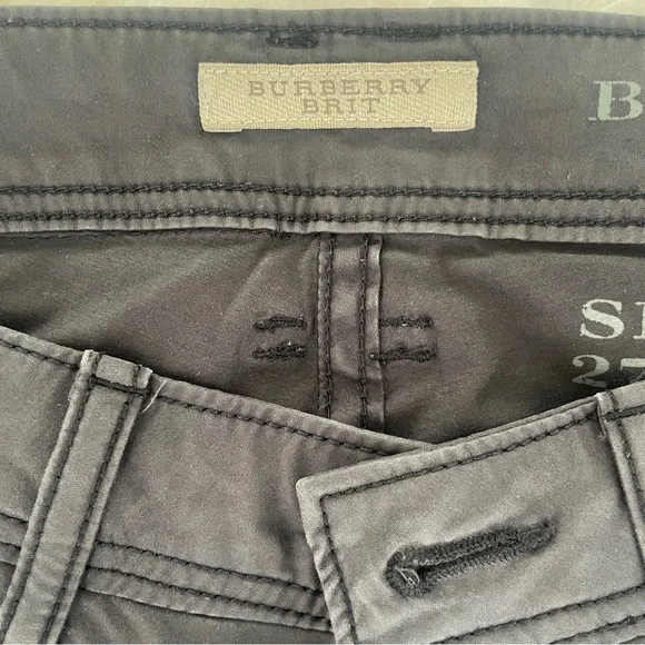 Burberry Bayswater Skinny Zip Pants, Dark Grey, Size 27 - Picture 2 of 10